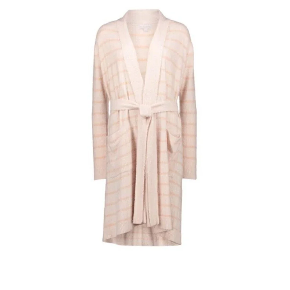 BAREFOOT DREAMS Pink Tonal Stripe CozyChic Lite Bathrobe for Women's L/XL NWT